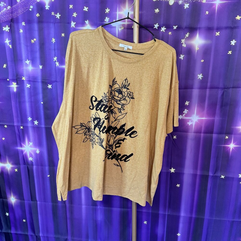 Maurices - Stay Humble & Kind Graphic Top - Gold, Black - 1x -
